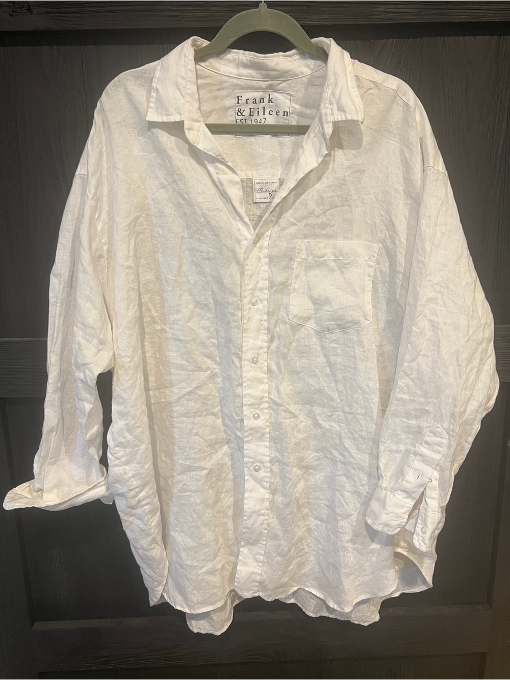Frank & Eileen, Relaxed White Linen Button-Down Shirt